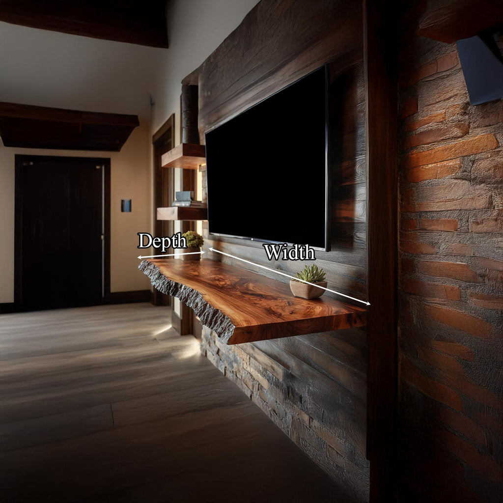 Rustic Floating Shelf Family Room