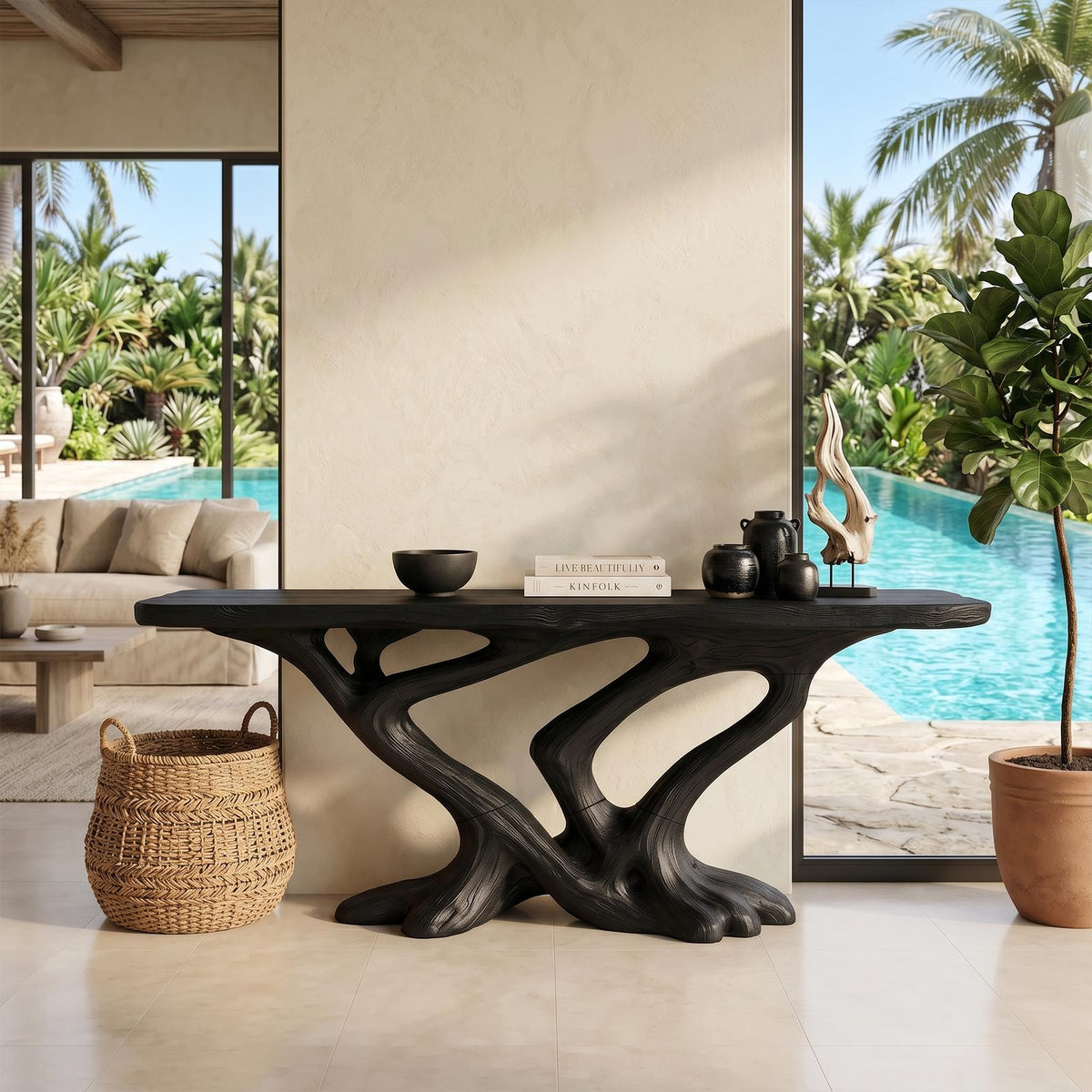 Contemporary Infinity Console Table Modern Entryway