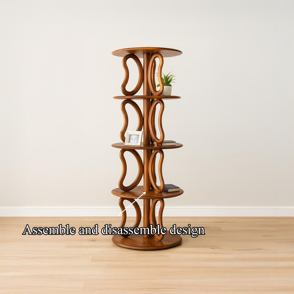 Rustic Round Bookshelf Living Room