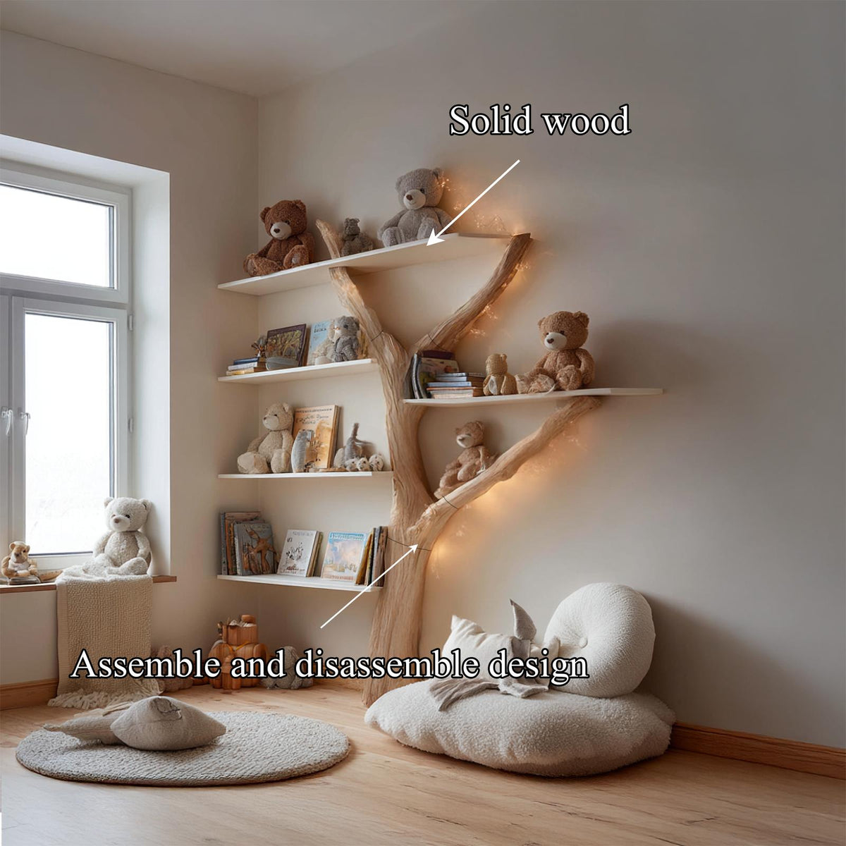 Rustic Tree Bookshelf Study Room Nursery