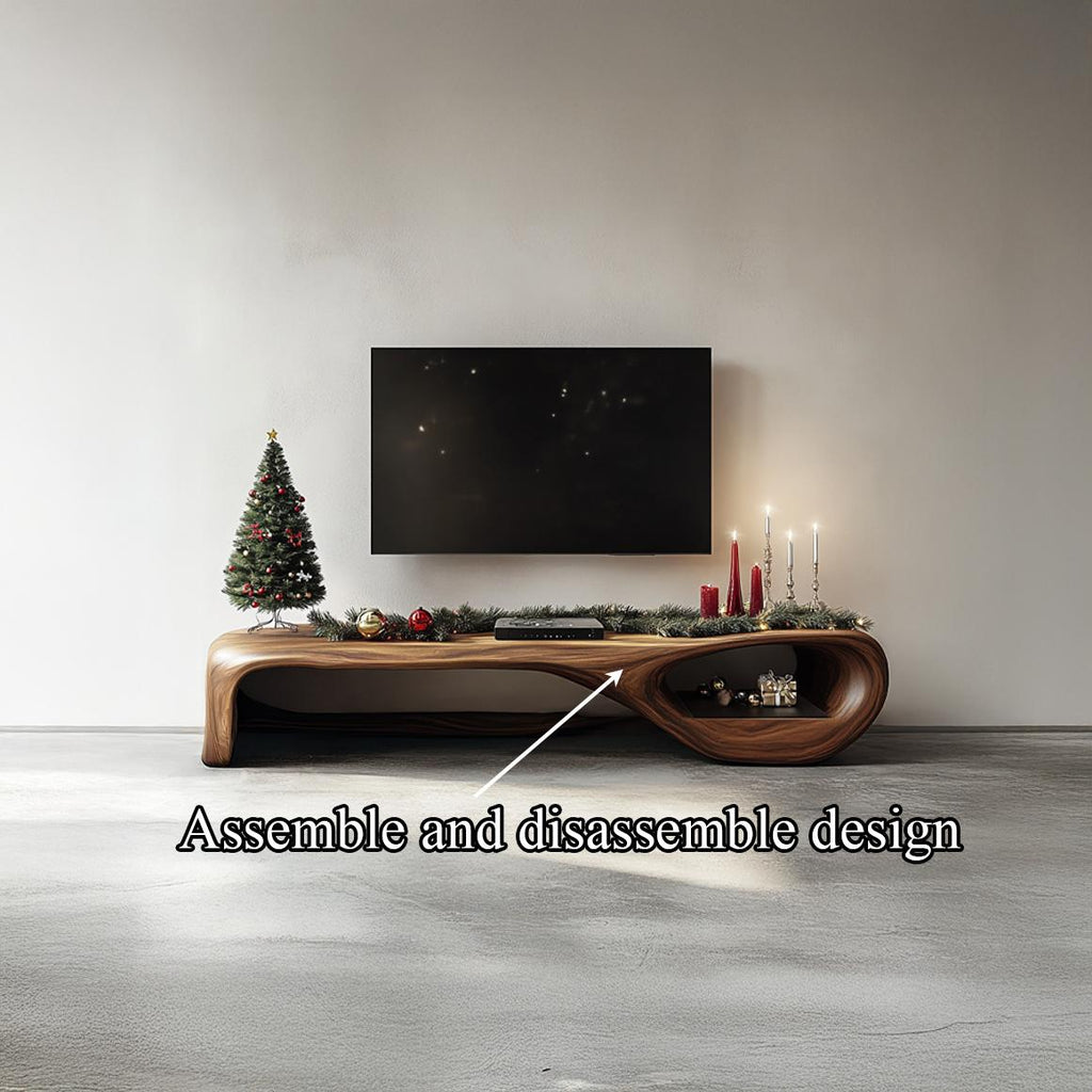 Rustic TV Stand Console Living Room Christmas Decor