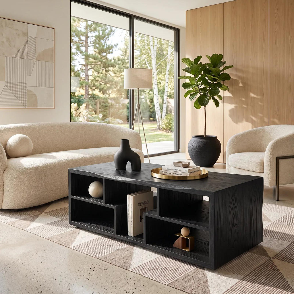 Rustic Storage Coffee Table Modern Farmhouse