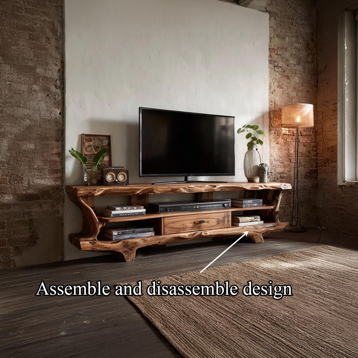 Rustic Live Edge TV Stand Living Room Furniture