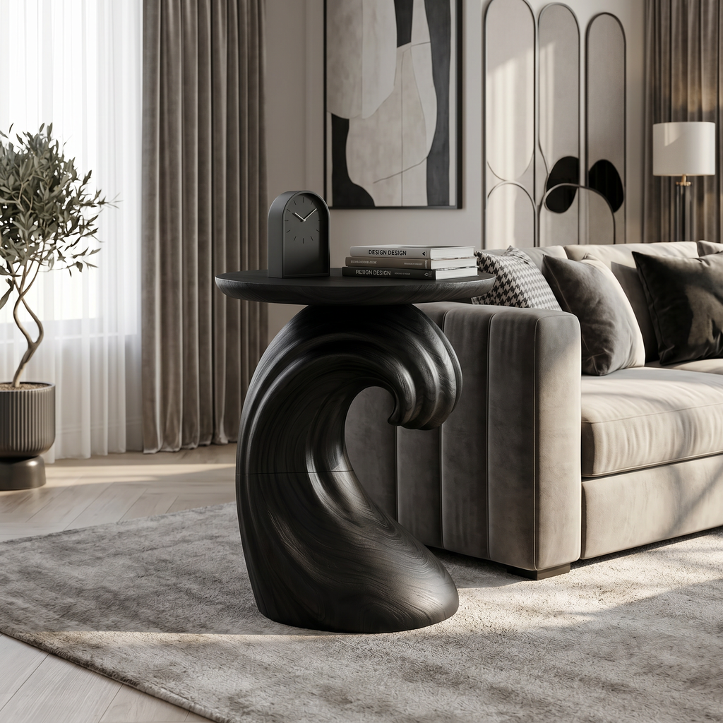 Rustic Tree Base Accent Table Master Bedroom