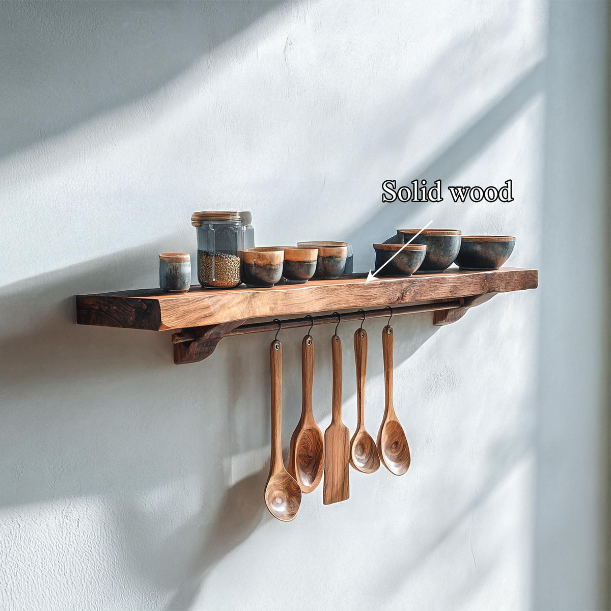 Rustic Wall Storage Organizer Shelf For Kitchen