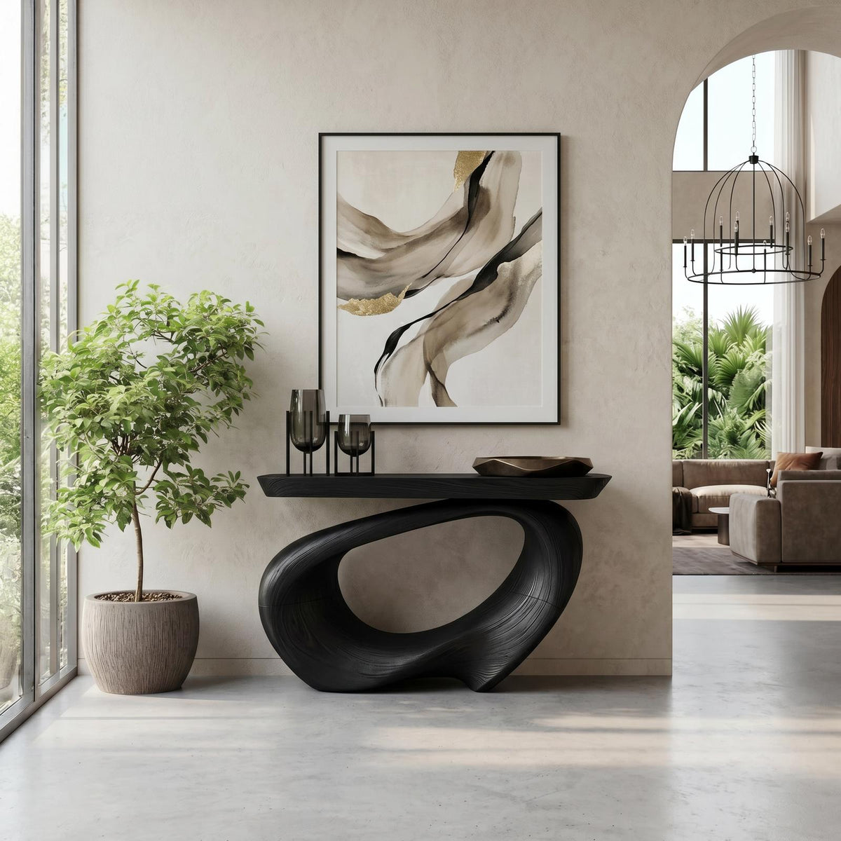 Rustic Live Edge Console Table Entryway Design