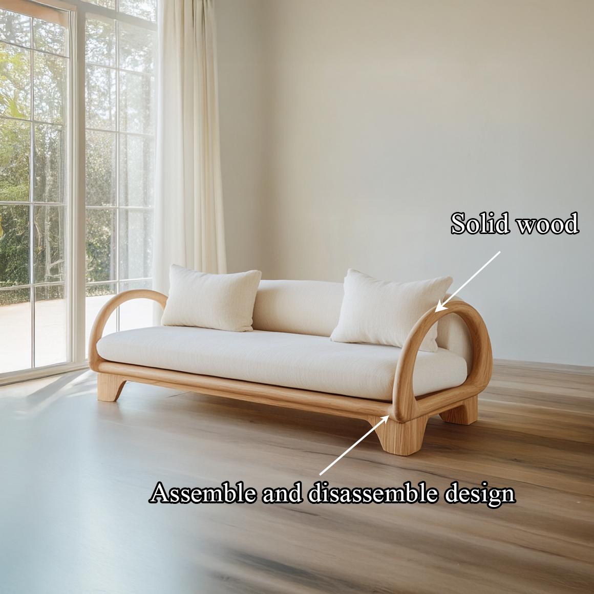 Modern Rounded Frame Lounge Sofa Living Room Or Studio