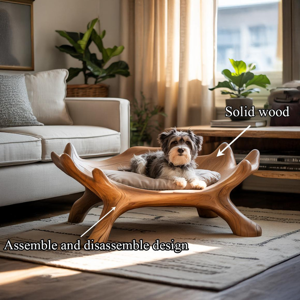 Rustic Sculptural Pet Bed For Living Room Or Home Space