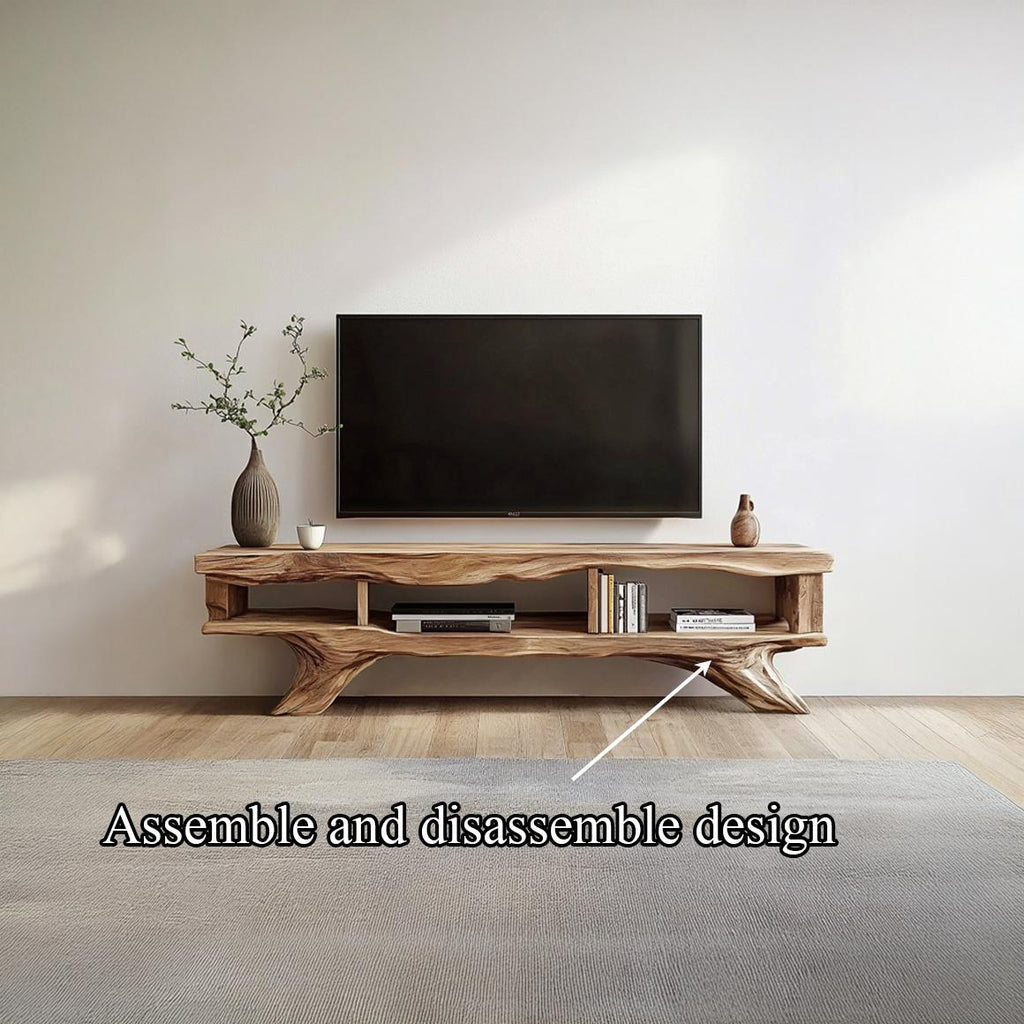 Rustic Solid Wood TV Cabinet, Farmhouse Media Console Storage Unit, Television Table Stand for Living Room