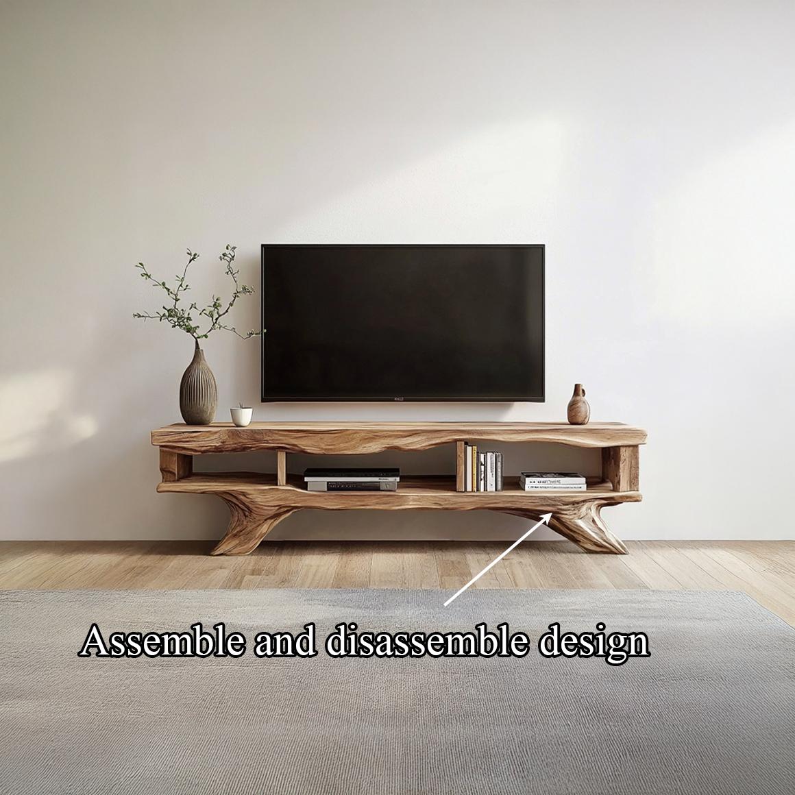 Rustic Solid Wood TV Cabinet, Farmhouse Media Console Storage Unit, Television Table Stand for Living Room