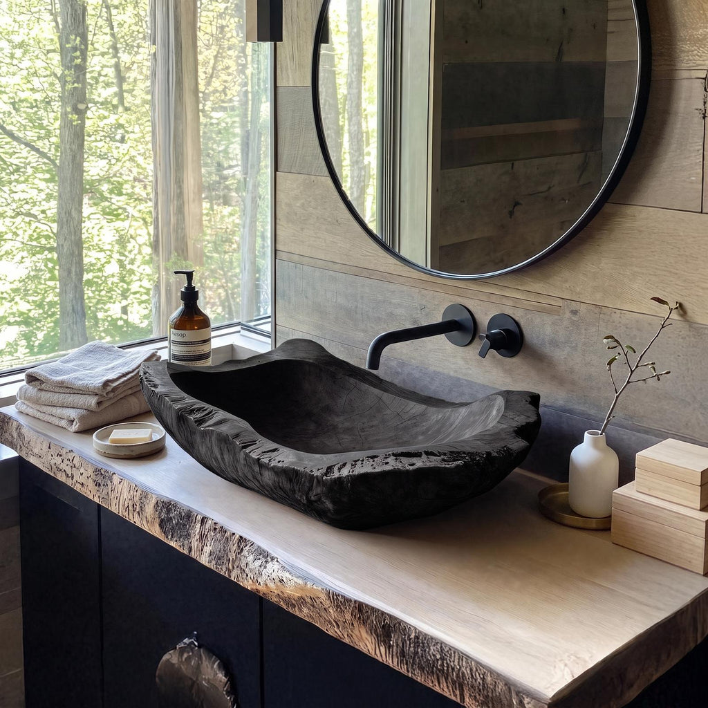 Mid Century Wood Wash Basin For Luxury Bathroom Furniture