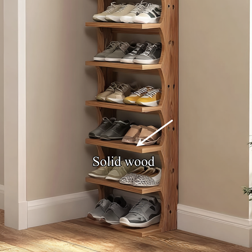 Rustic Shoe Rack Solid Wood Handmade Decor Home Gitf