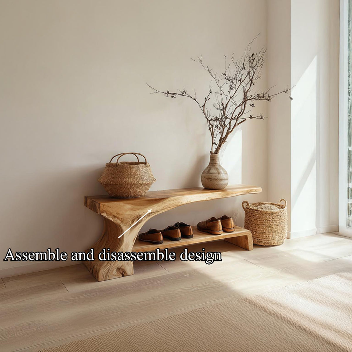 Rustic Entryway Shoe Bench Hallway Living Room