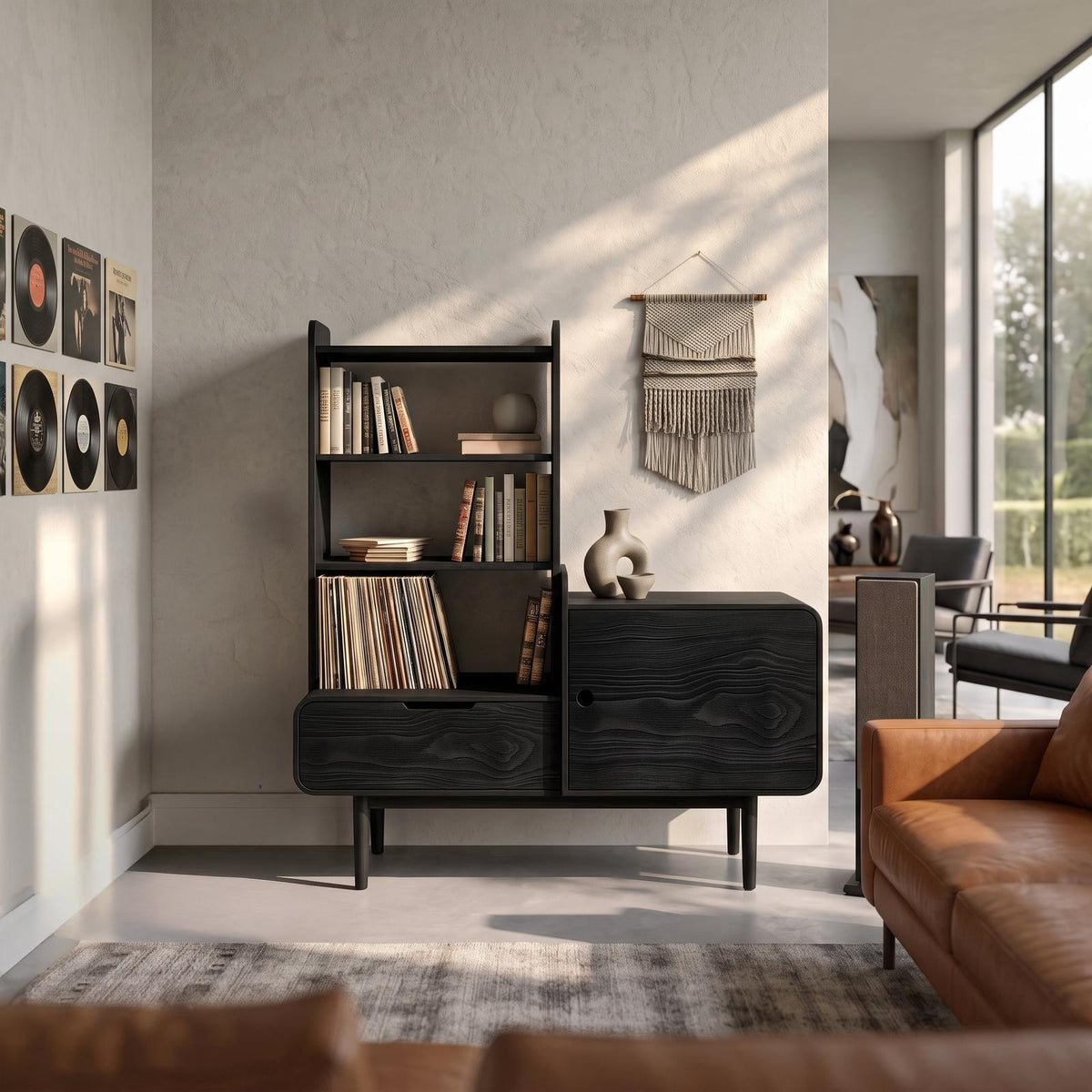 Retro-Inspired Vinyl Record Cabinet For Living Room Or Studio