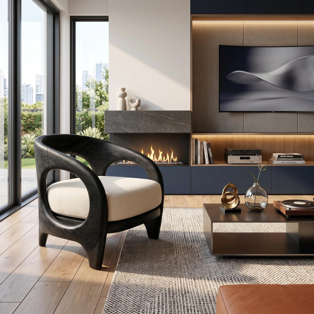 Organic Modern Sculptural Accent Chair Elegant Veranda SILDTTRCHR012
