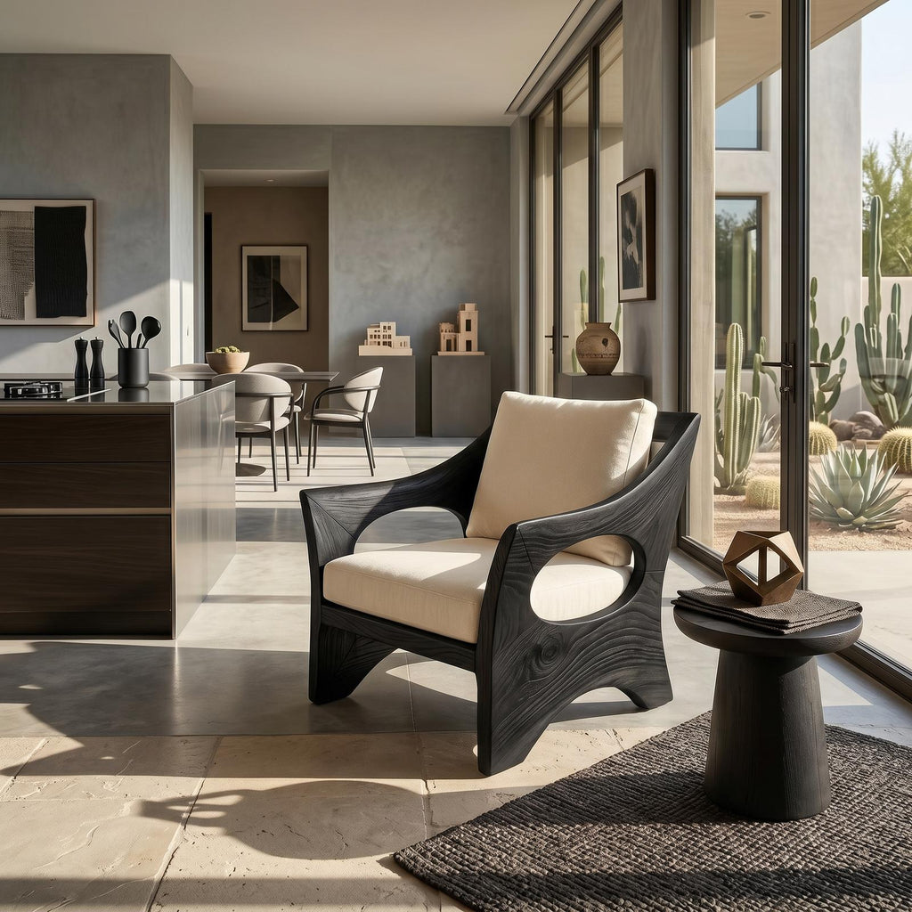 Sculptural Wooden Rocking Chair Modern Villa Interior SILDTTRCHR017