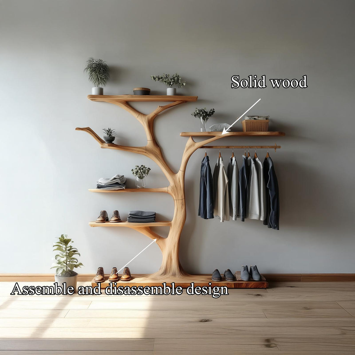 Rustic Tree Coat Rack Bedroom