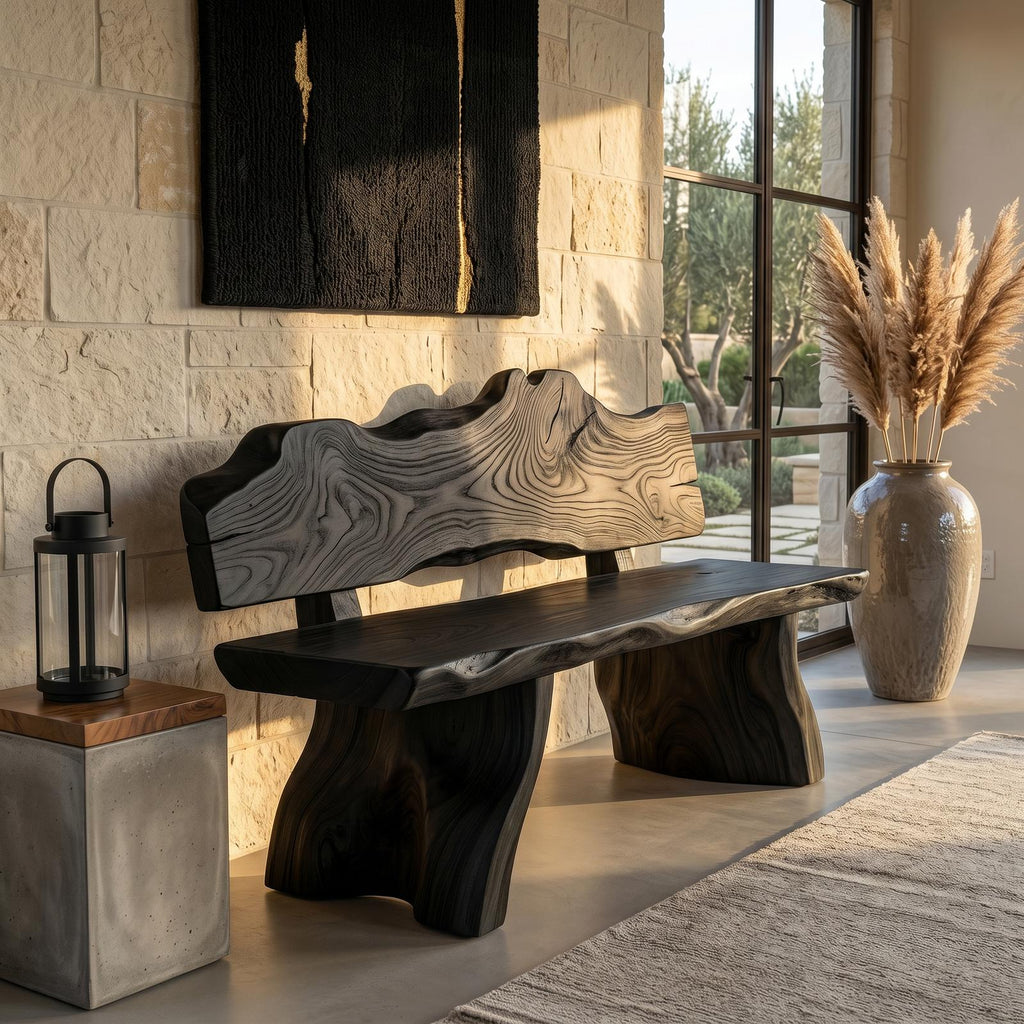 Rustic Live Edge Bench Contemporary Foyer SILDTTRBEN054