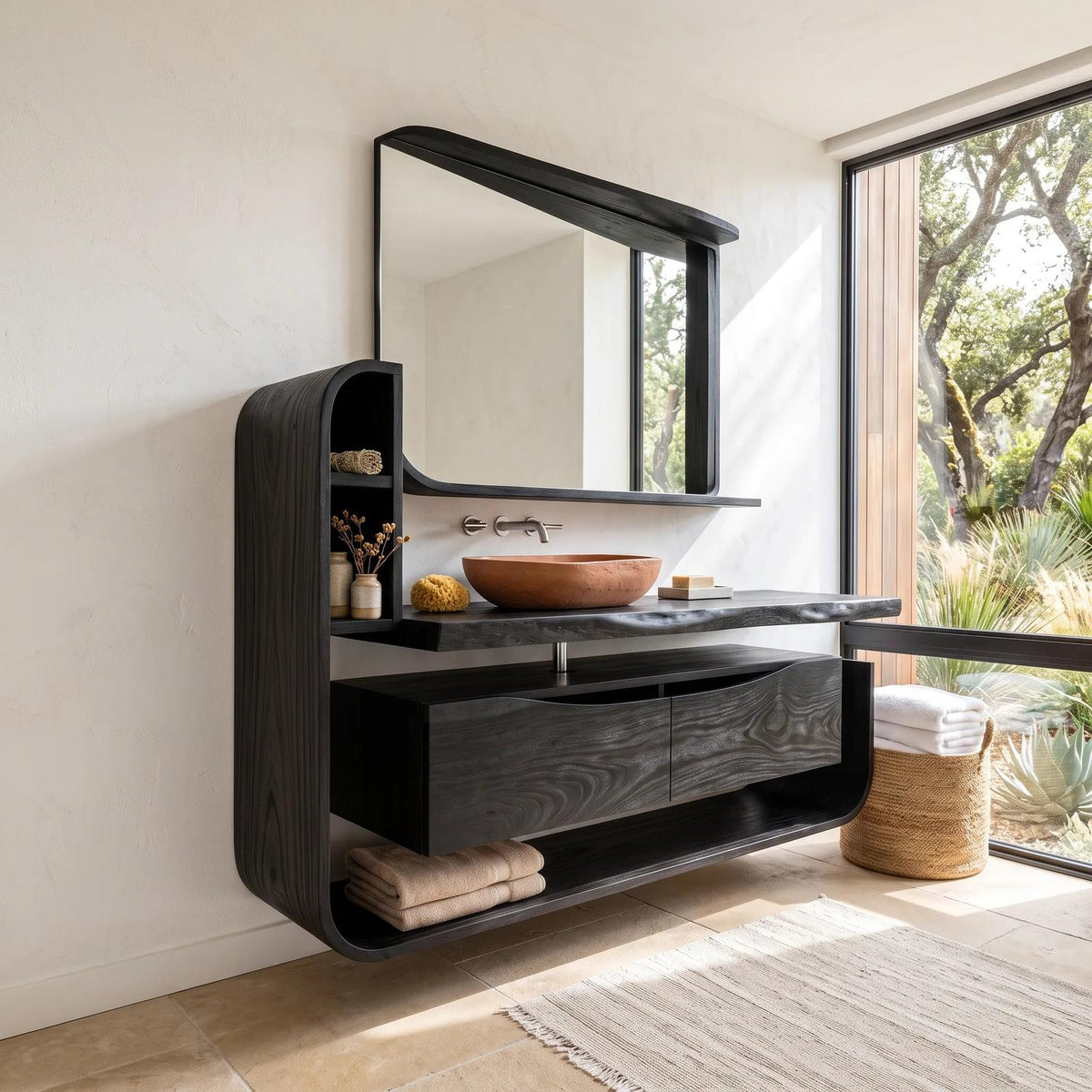 Handcrafted Organic Floating Bathroom Vanity Luxury Ensuite