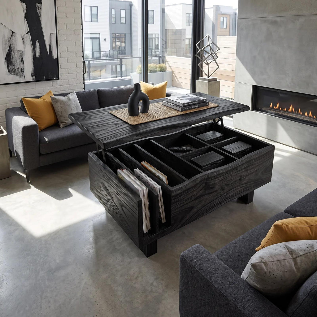 Organic Modern Lift Top Coffee Table Reading Lounge