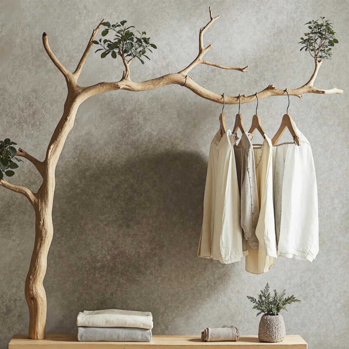 Driftwood Branch Coat Hanger Wall Mount Unique Towel Hook