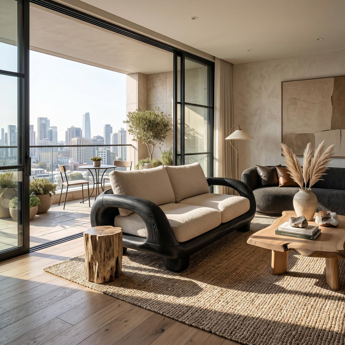 Japandi Organic Sofa Zen Courtyard Residence