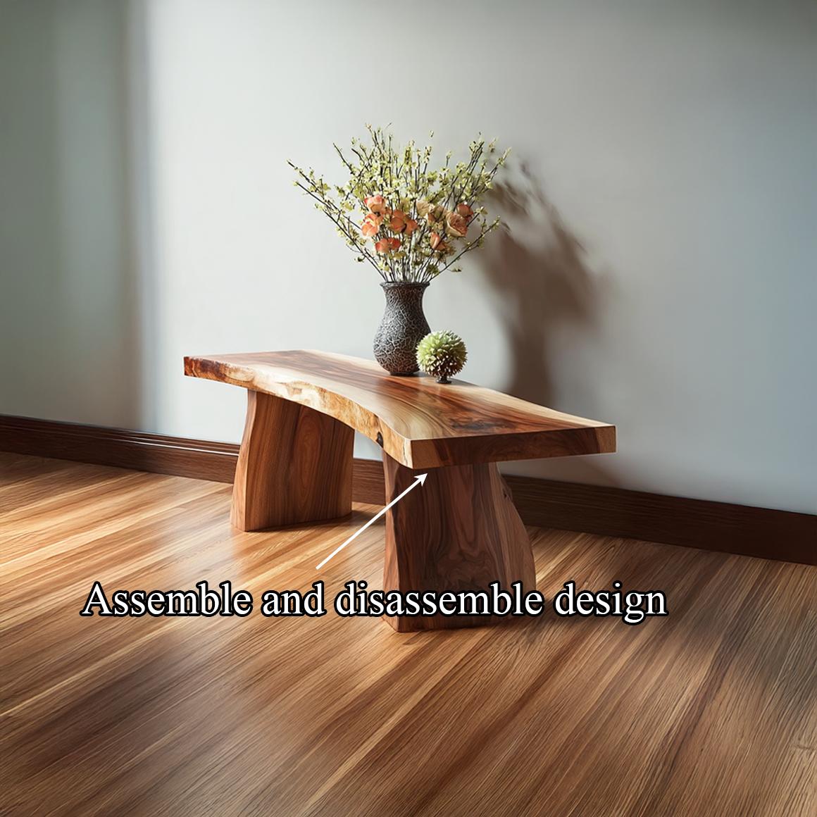 Rustic Live Edge Bench Entryway Living Room Furniture