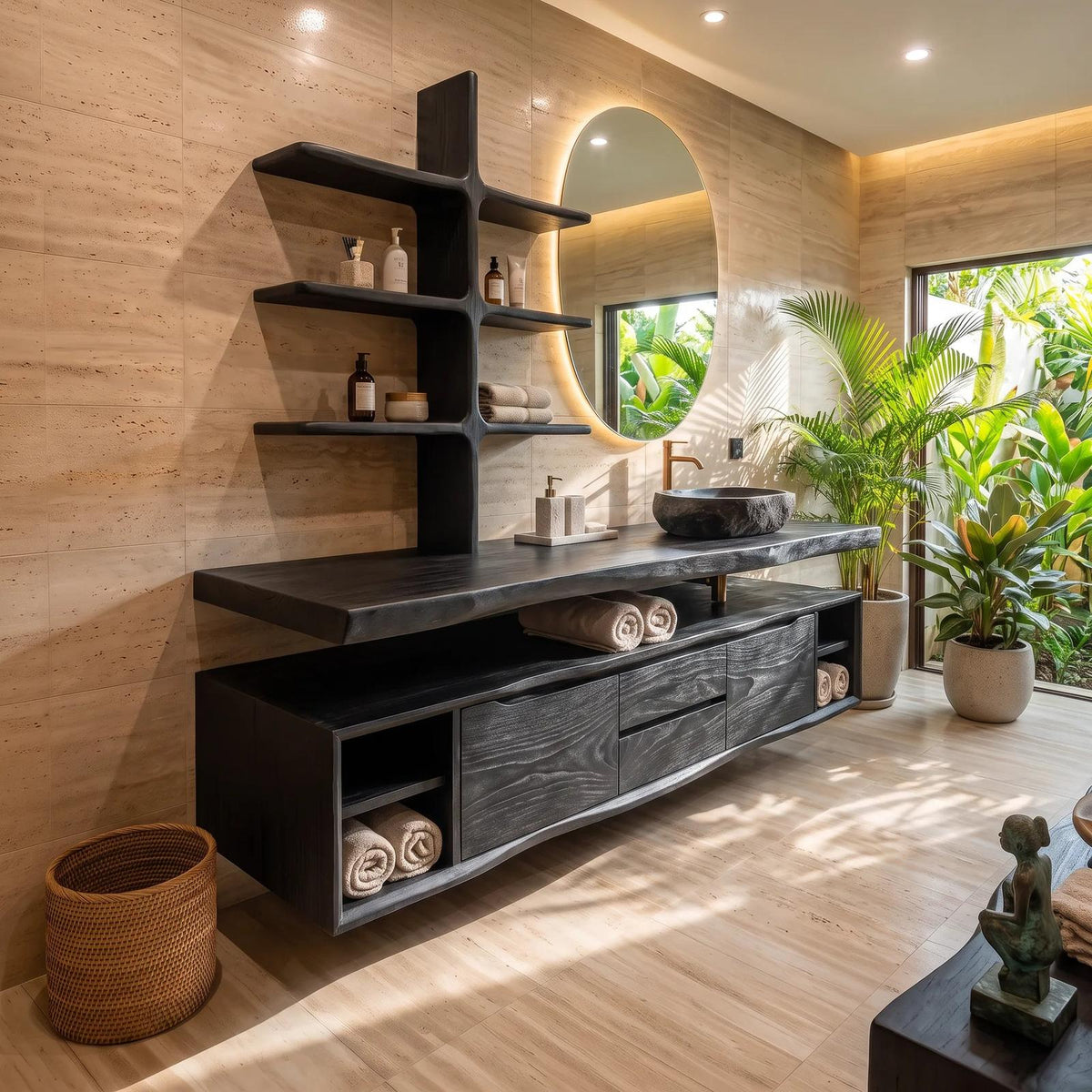 Contemporary Wall Mounted Bathroom Vanity Wellness Suite