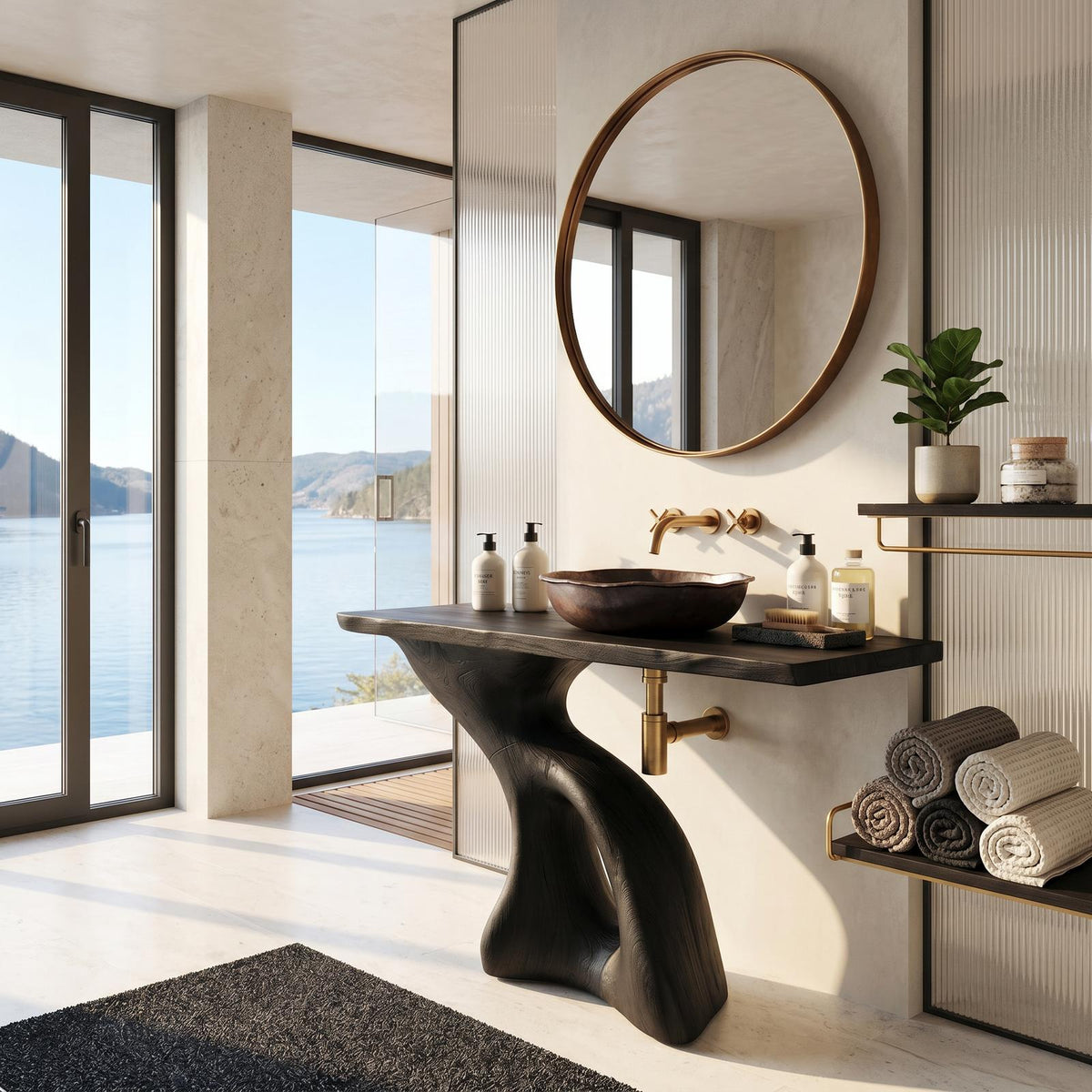 Rustic Solid Vanity For Vintage Bathroom Styling SILDTTNBRV009
