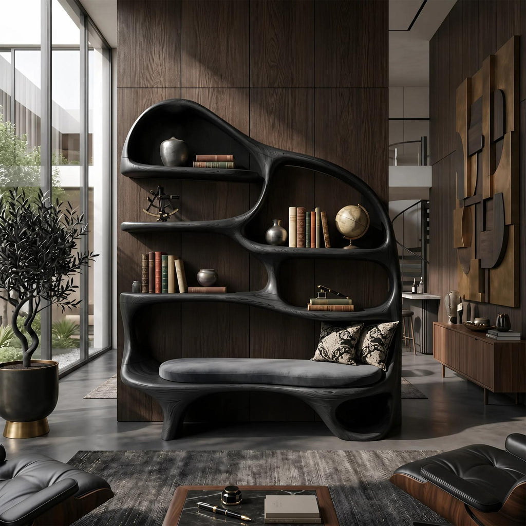 Modern Reading Nook Bookcase For Contemporary Living Room