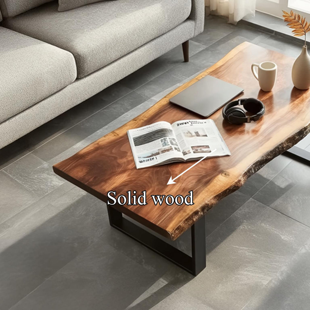 Spry Interior Rustic Mid Century Wood Coffee Table, Living Room Solid Wood Center Table, Model SINLSACF071