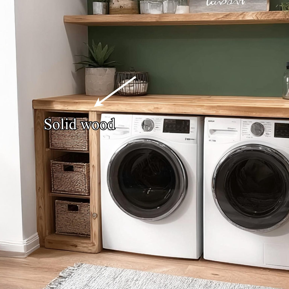 Laundry Furniture Set Solid Wood Custom Rustic Gift