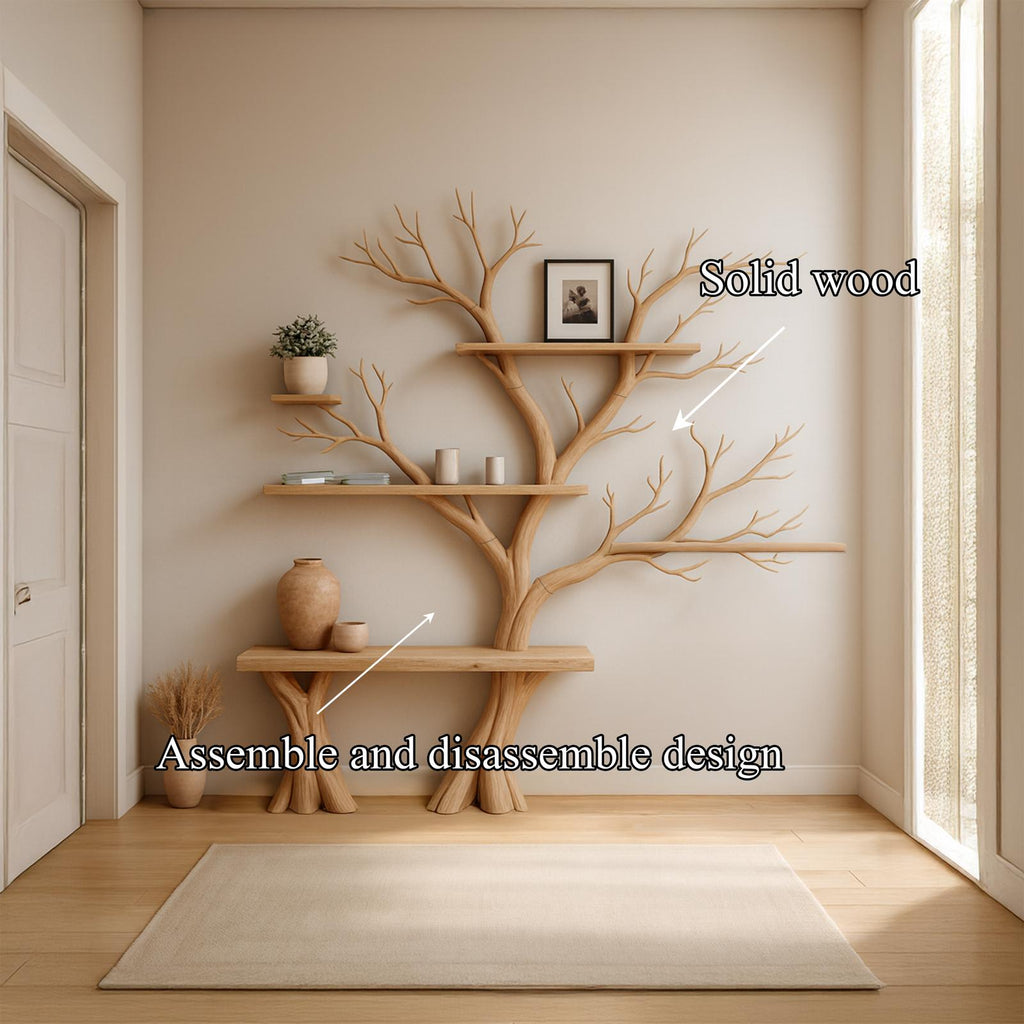 Rustic Artistic Tree Wall Bookcase Bedroom