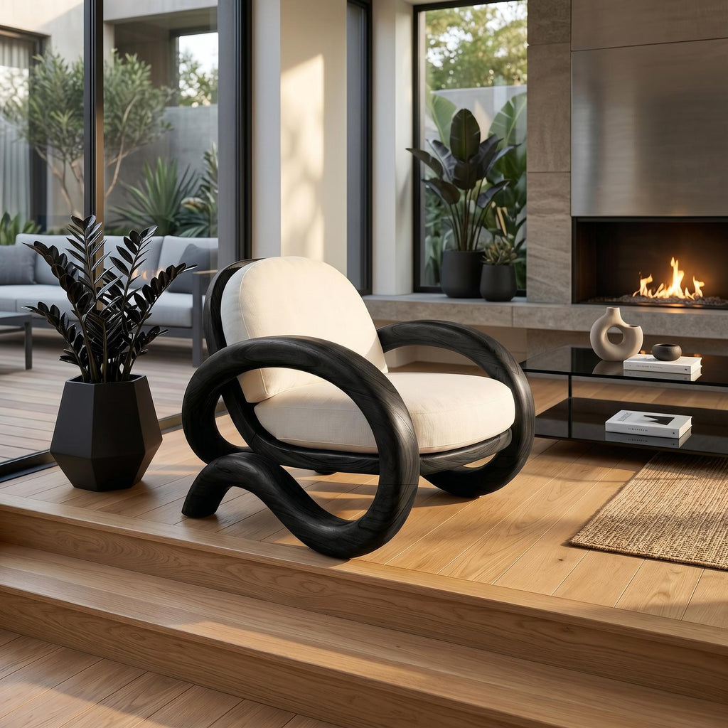 Contemporary Curved Lounge Chair Modern Villa Interior SILDTTRCHR005