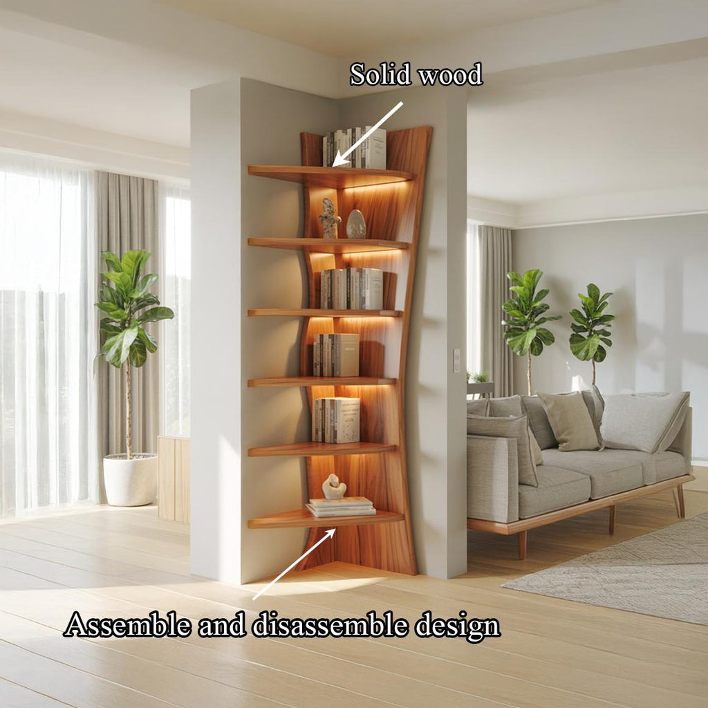 Rustic Corner Bookshelf Decor Cozy Room