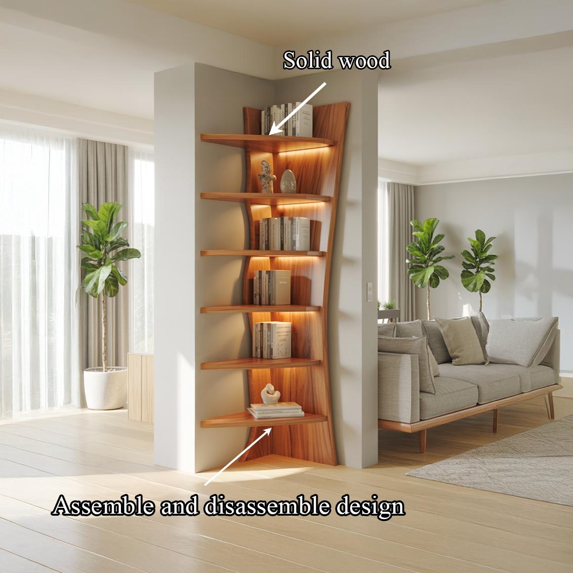 Rustic Corner Bookshelf Decor Cozy Room