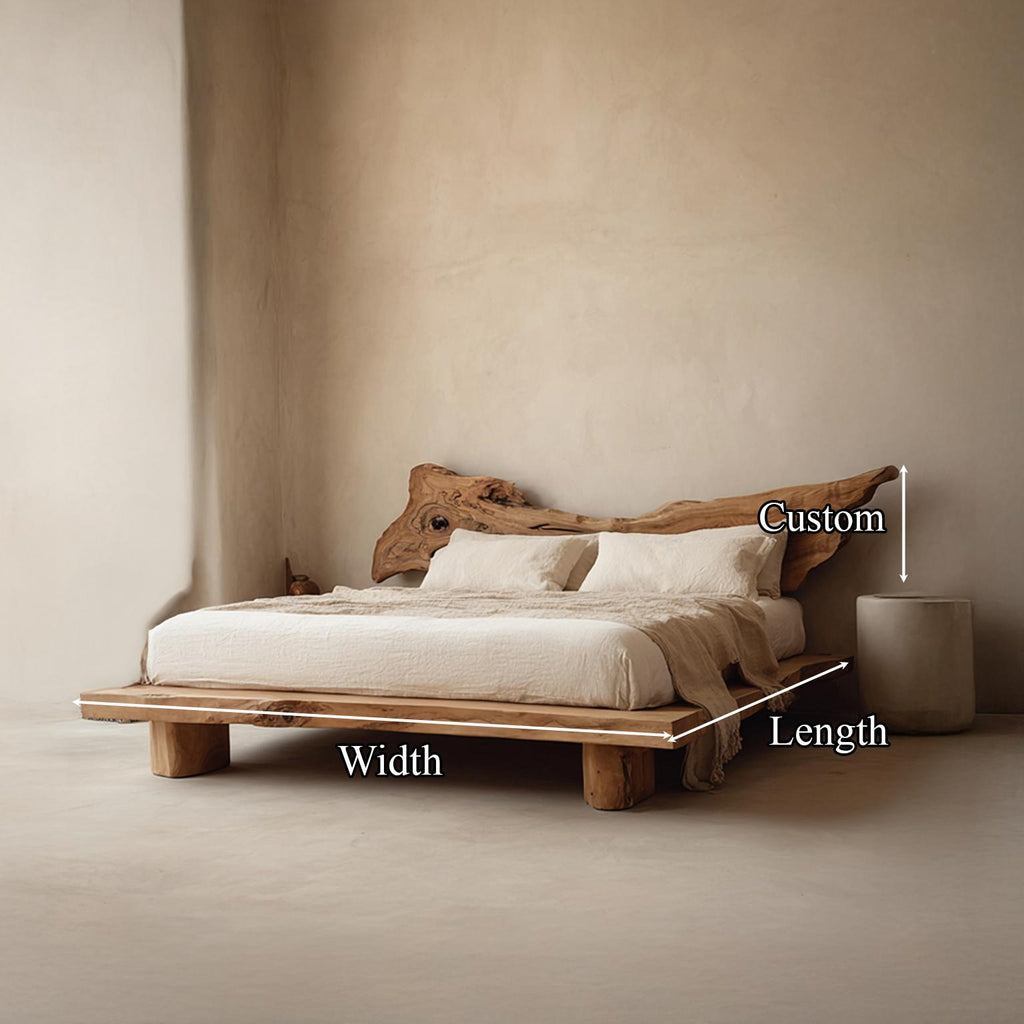 Rustic Platform Bed King Room SINLSAWB020