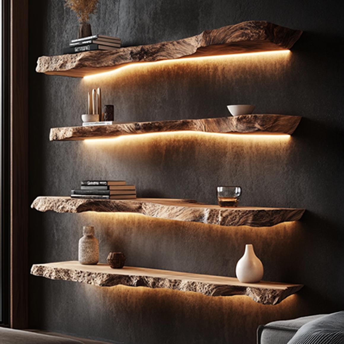 Rustic Floating Bookshelf Living Room Or Bedroom