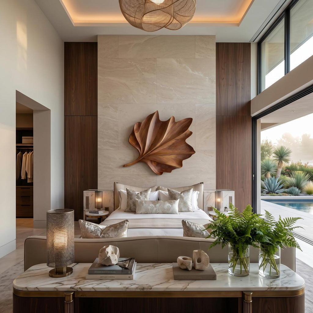 Organic Ginkgo Wall Shelf For Bedroom Interior