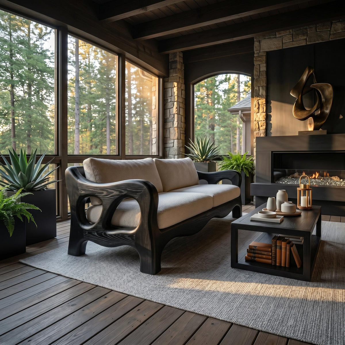 Architectural Sculptural Sofa Luxury Family Room SILDTTRSFA010