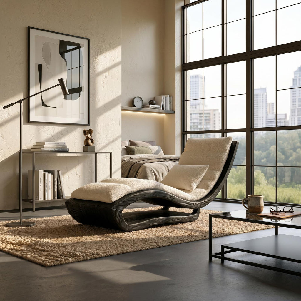 Spry Interior Organic Modern Wooden Daybed, Minimalist Luxury Lounge Sofa Bed for Living Room & Studio, SILDTTRDB002