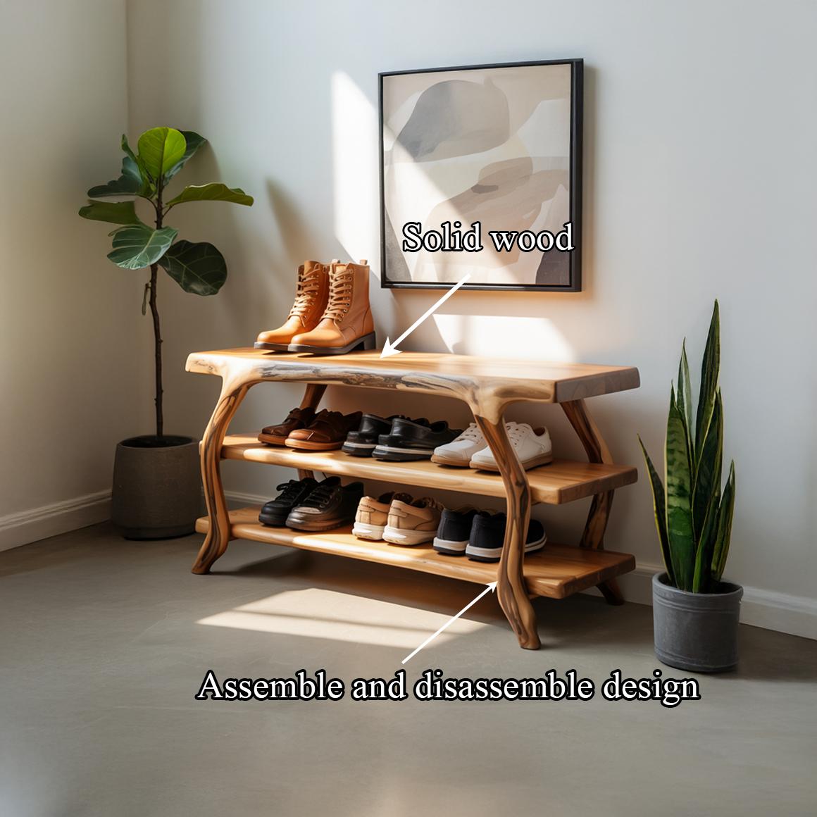 Rustic Crafted Shoe Organizer Entryway And Studio