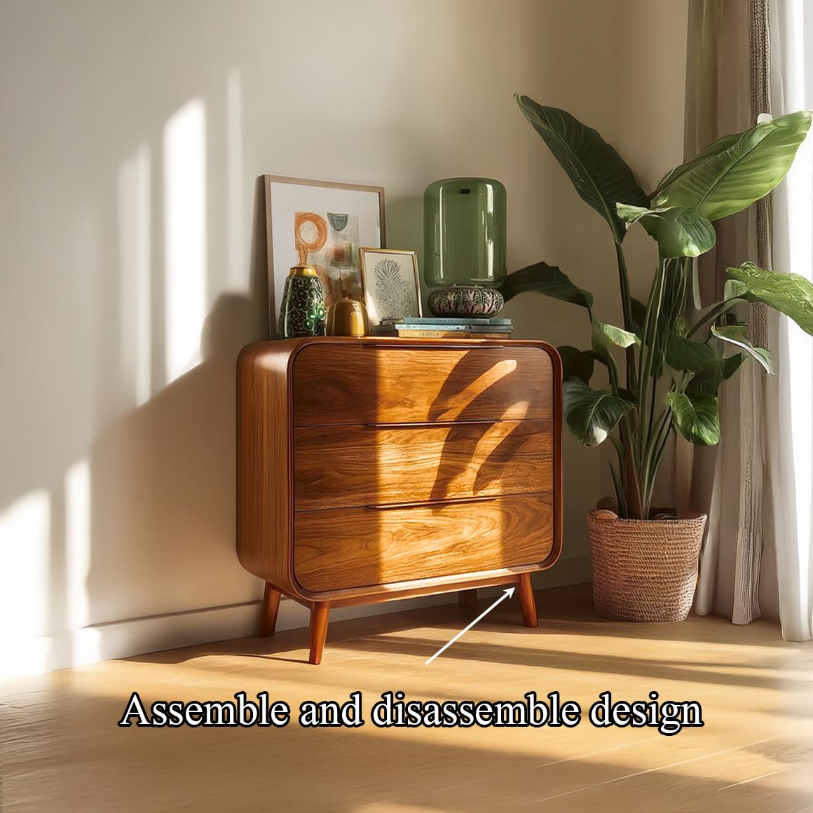Spry Interior Mid-Century Wood Storage Cabinet, Solid Hardwood Living Room Sideboard, Bedroom Chest & Entryway Accent Credenza SINLSASC149
