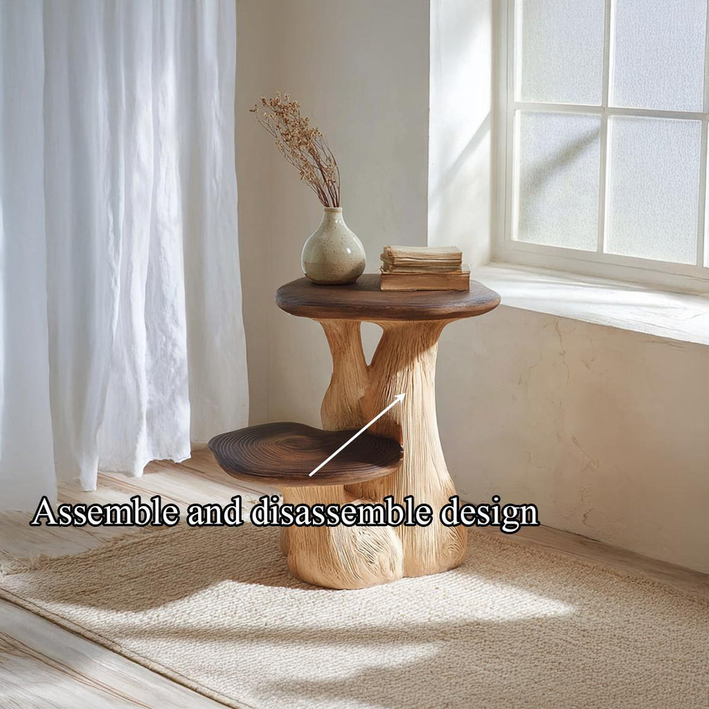 Rustic Mushroom End Table Entryway Or Bedroom