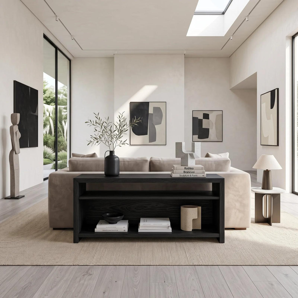 Organic Open Frame Console For Modern Hallway