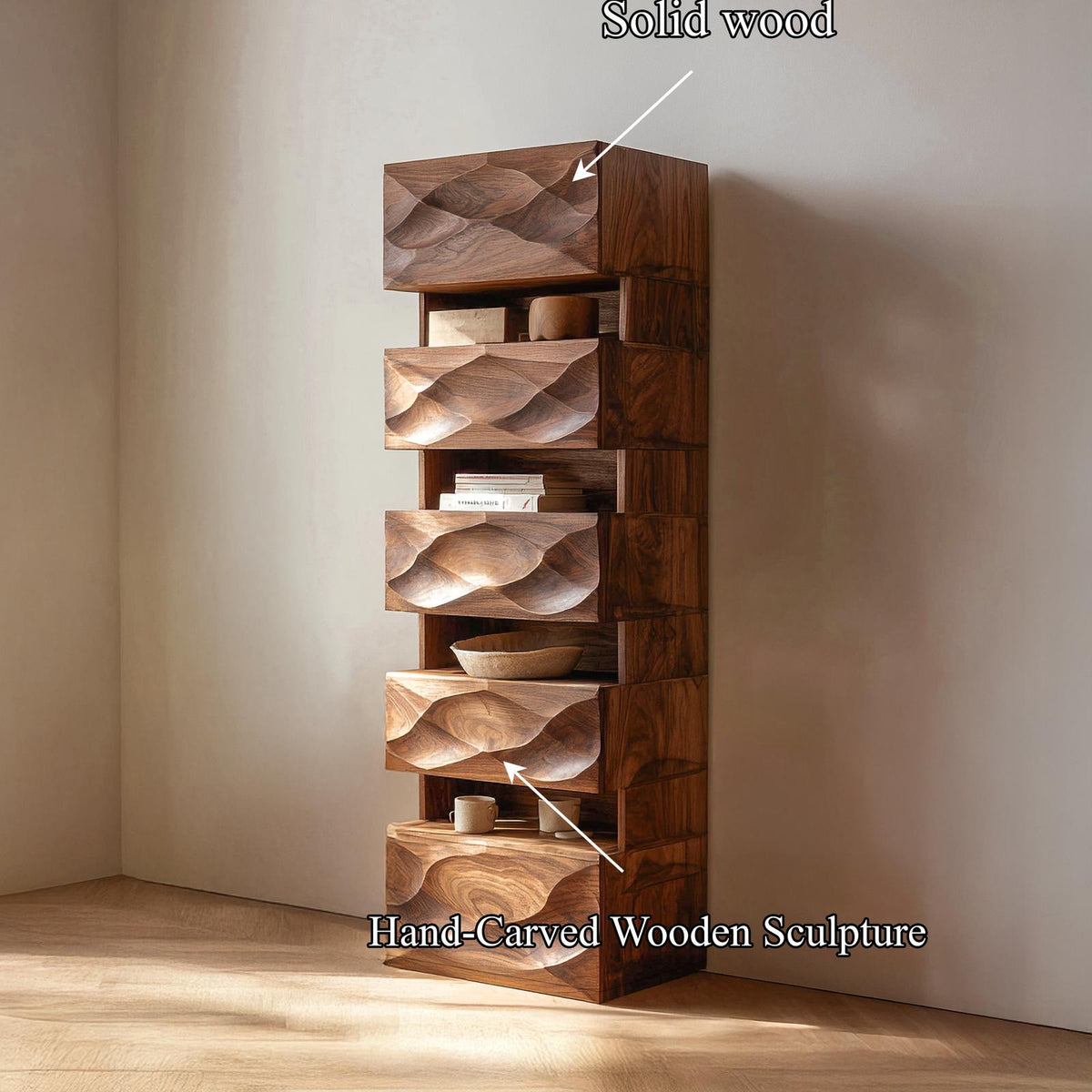 Organic Modern Accent Storage Cabinet For Living Room And Entryway SINLSASC439