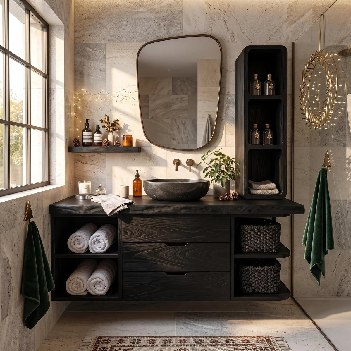 Organic Modern Nutcracker Bathroom Vanity Wellness Room