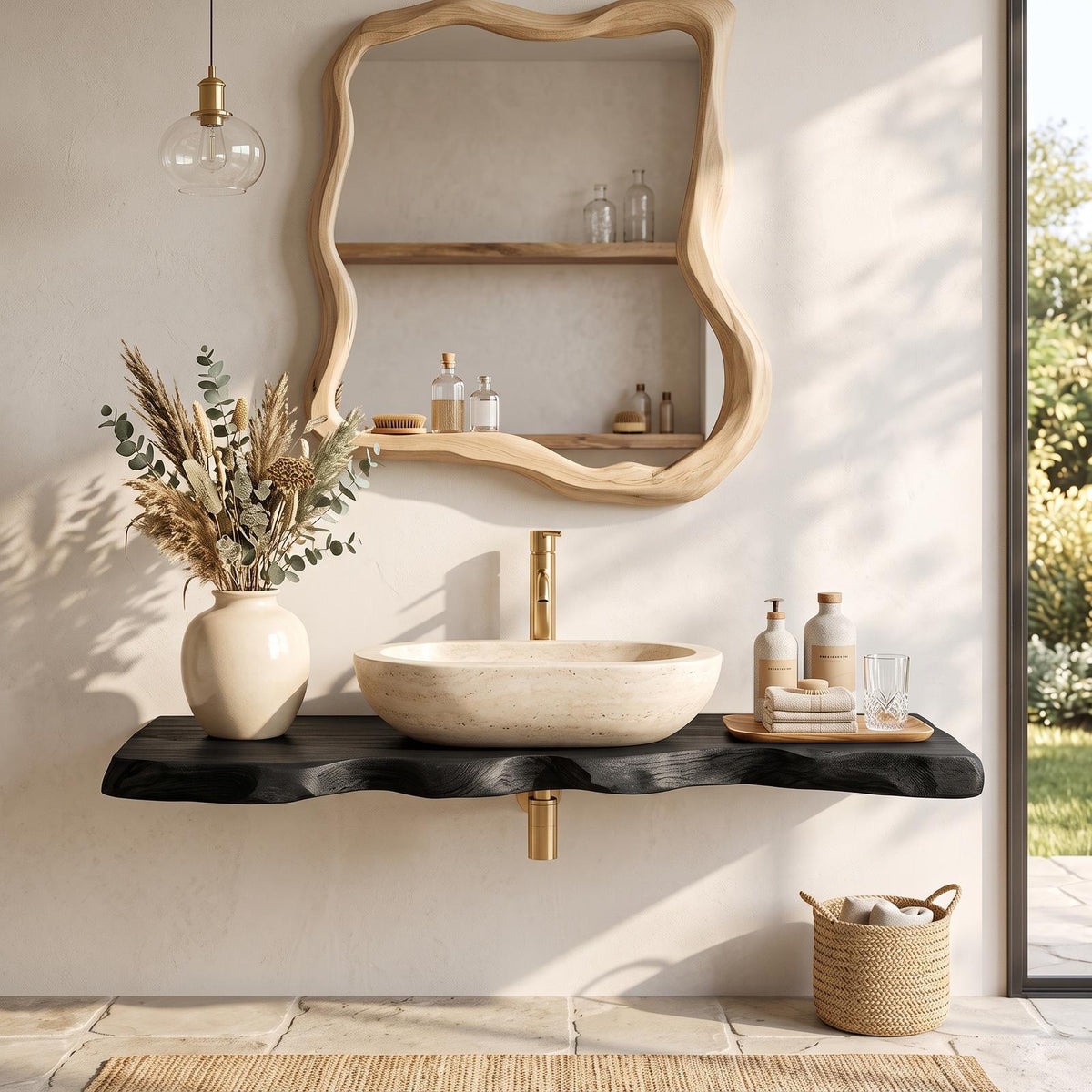 Rustic Wooden Vanity For Bathroom Decor SILDTTRBAS027