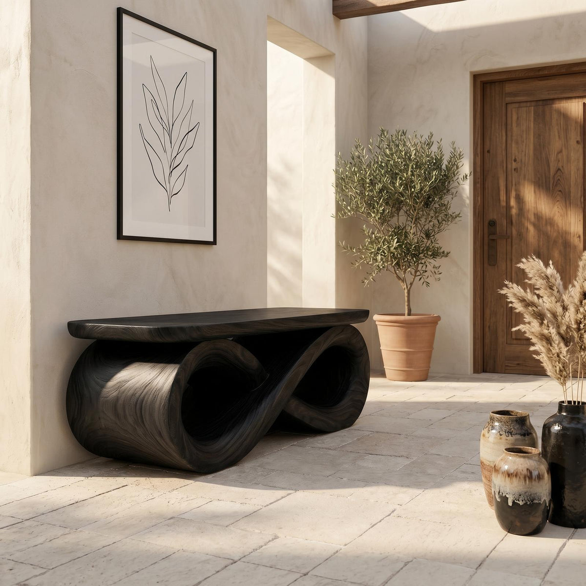 Organic Modern Dining Bench Luxury Home SILDTTRBEN060