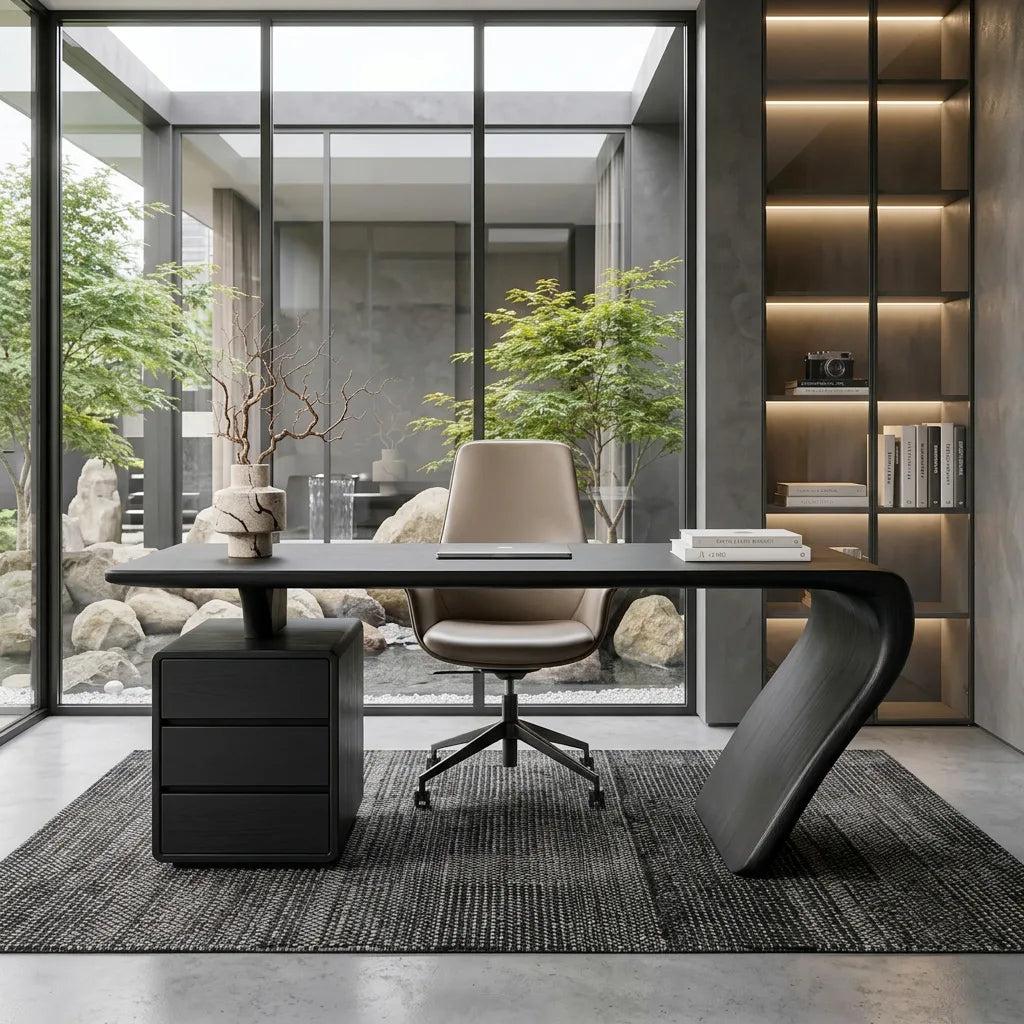 Organic Sculptural Curved Desk For Home Office